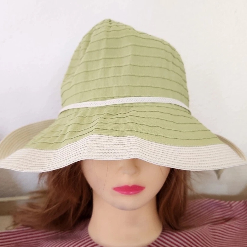 WALLAROO Vintage Tote and Bucket Hat Chelsea Set Lime & White - Picture 11 of 13